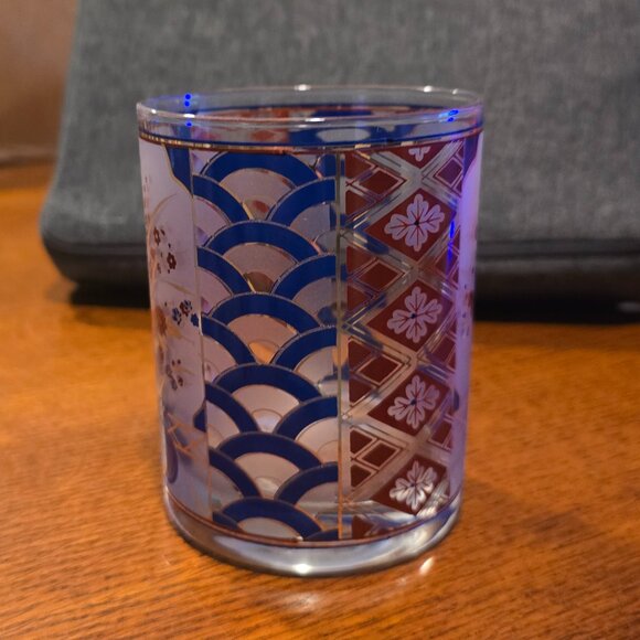 Decorative Glassware Set of 5 with Gold Metal Caddy – Lightly Used – Incomplete - Picture 2 of 15